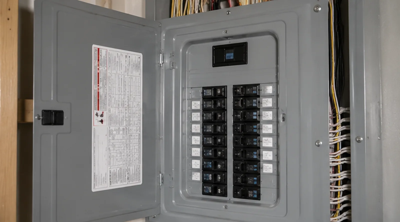 Electrical breaker panel evaluated during inspection in Hastings, Minnesota