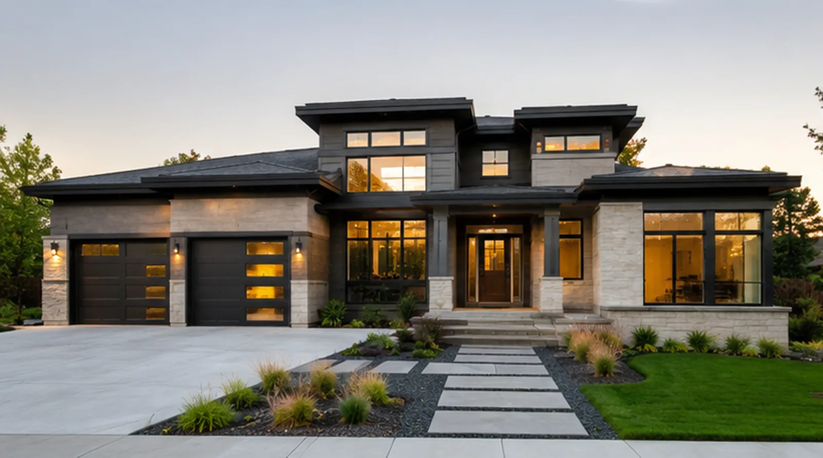 Newly built contemporary home in Hastings, Minnesota