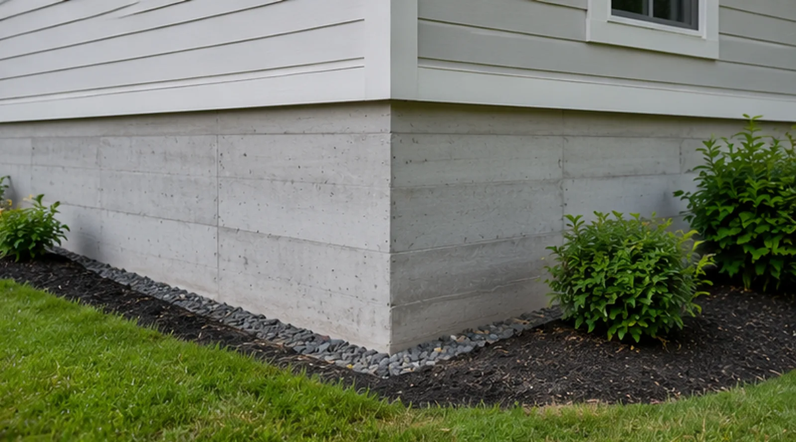 Inspecting a poured foundation wall in a Hastings home