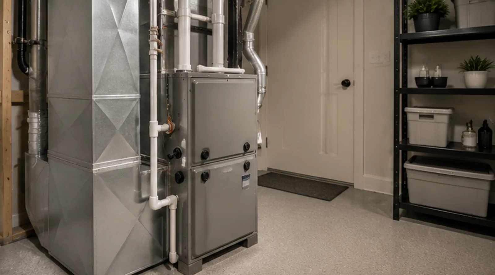 Furnace being inspected in a Hastings, Minnesota home
