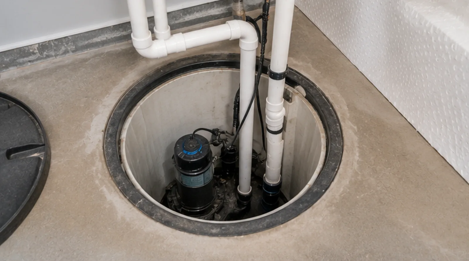 Sump pump and plumbing in a Hastings, Minnesota basement