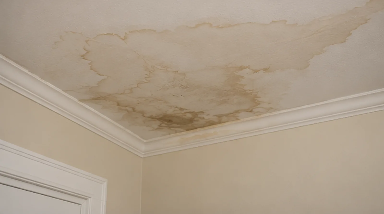 Water staining on a Hastings basement wall during a mold and moisture inspection
